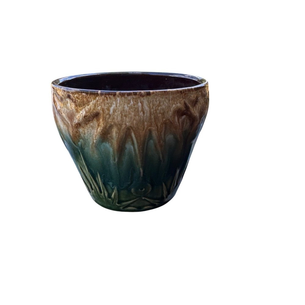 Antique stamped 30s Roseville Pottery RRP Planter Sun & Moon Jardiniere Signed‎